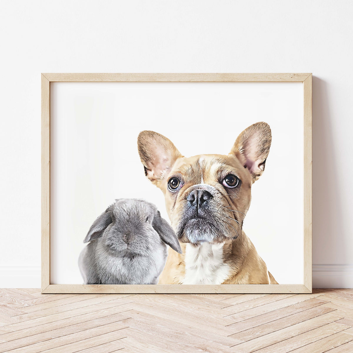 Dog portrait, original artwork based on the photos you send, unique and contemporary gift idea, select one or high quality more animals. Made with love.